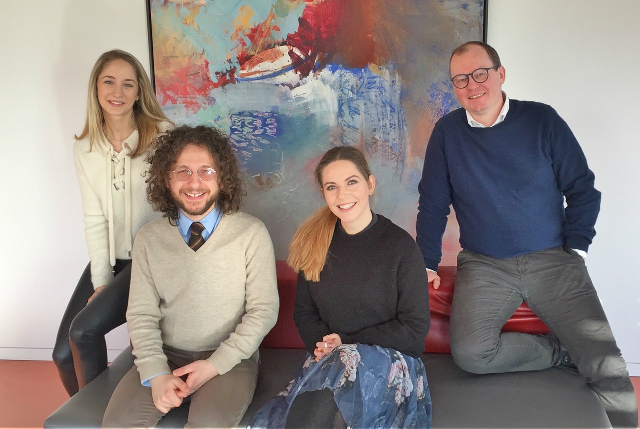 The research center involved with doing research about early stage start-ups at CSE (From the left: Eva Sophie Dendolla, Giulio Zichella, Carolyn Rutherford, and Toke Reichstein)