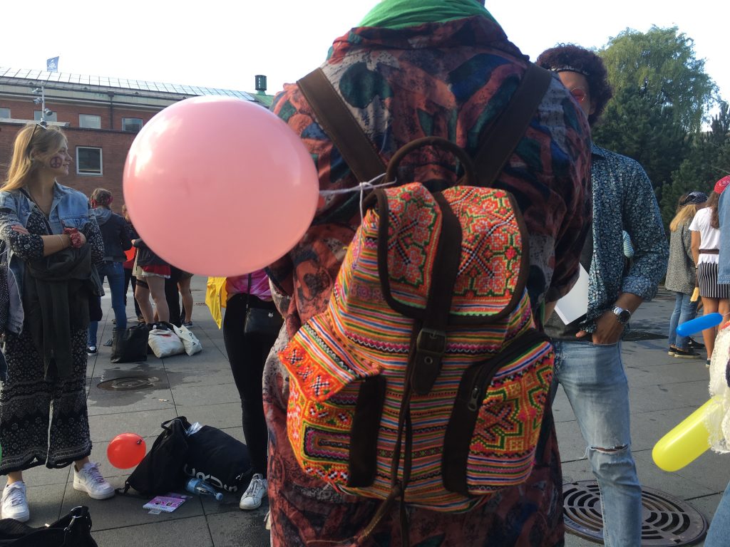 Ballon and backpack