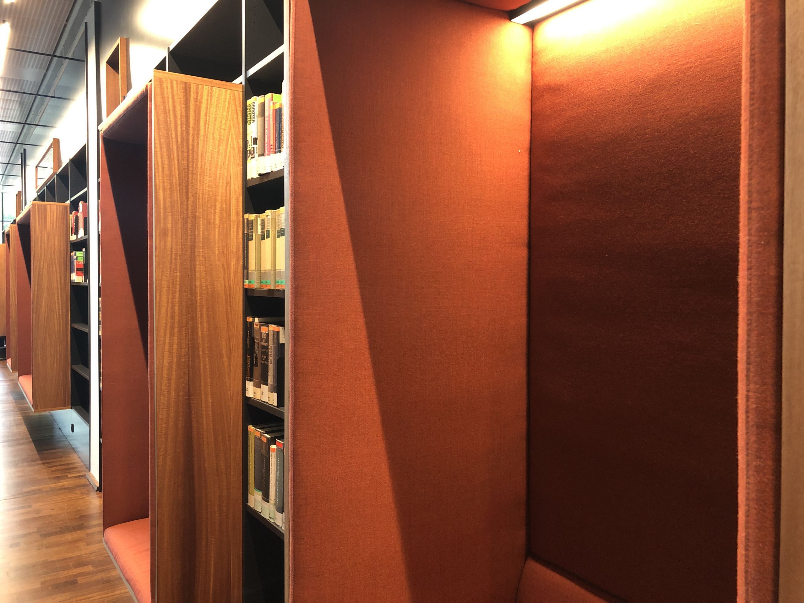 orange reading booths