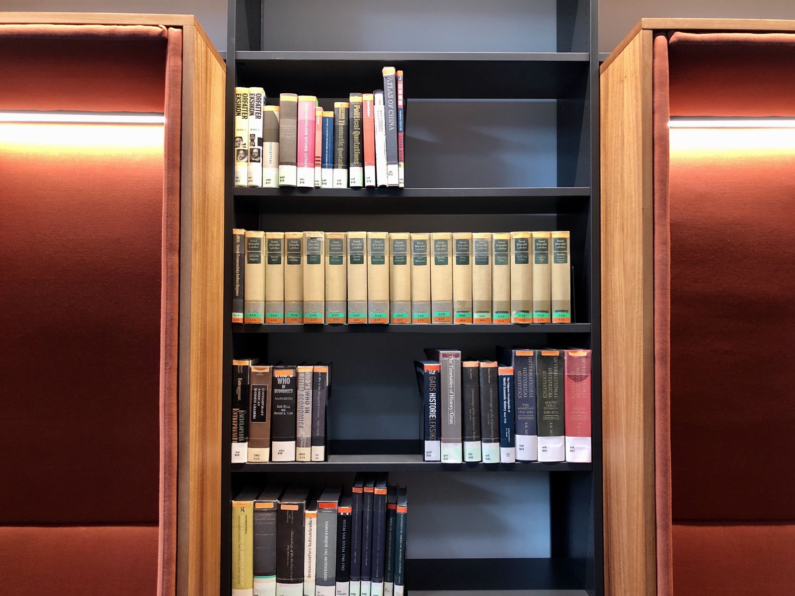 book shelves and reading booth