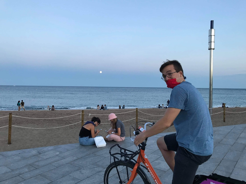 young man on a bike