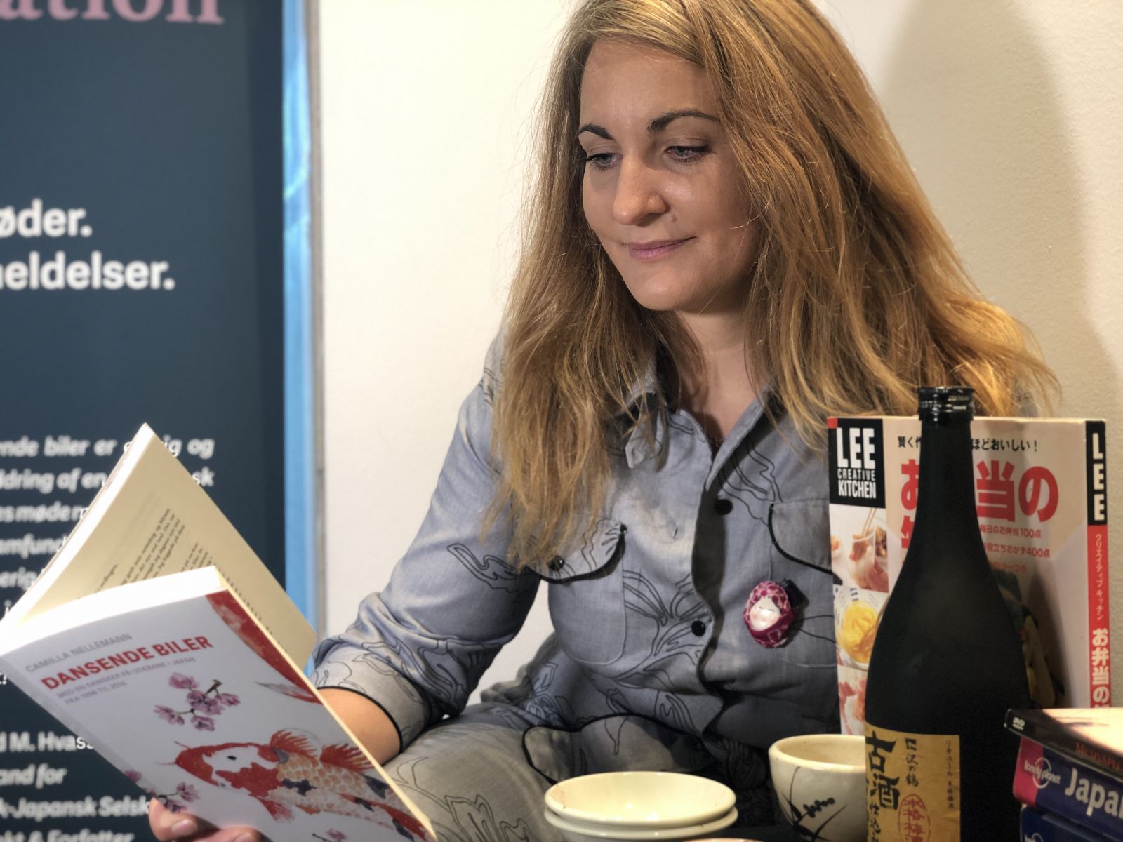 Woman reading book