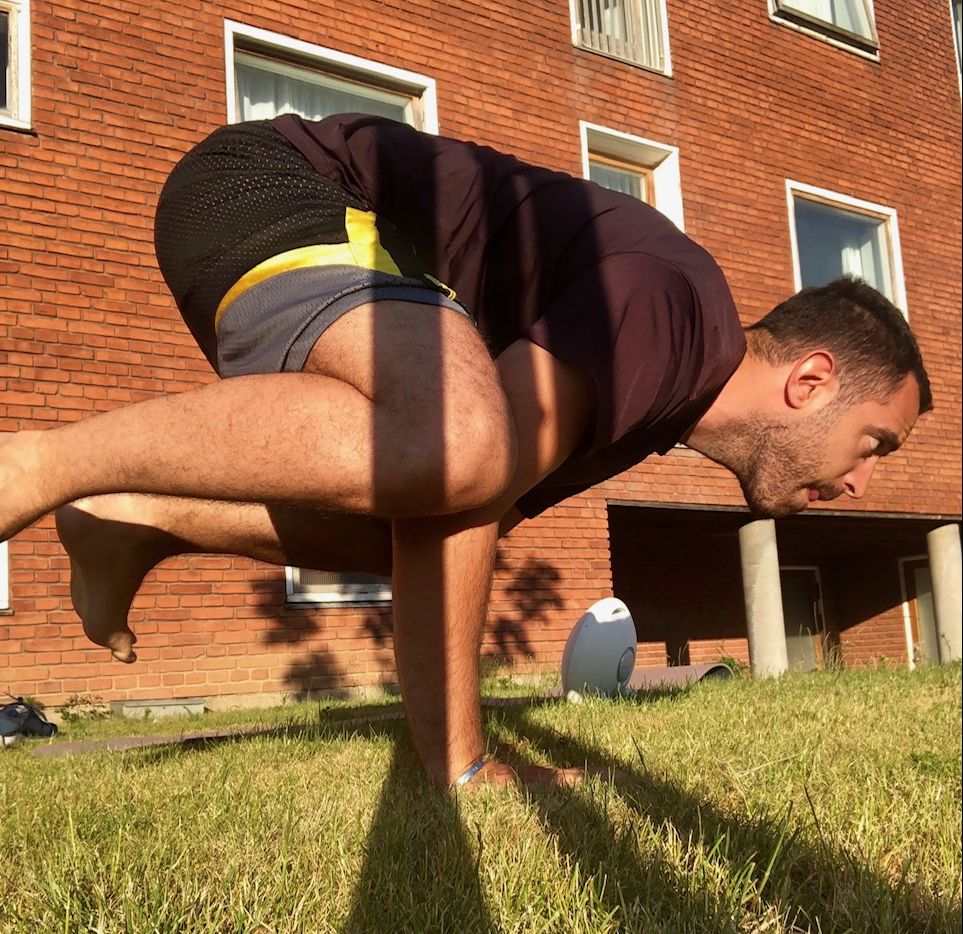 man doing yoga