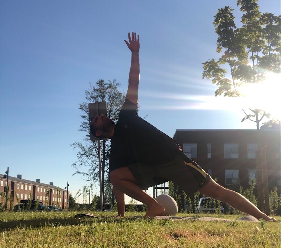 man doing yoga