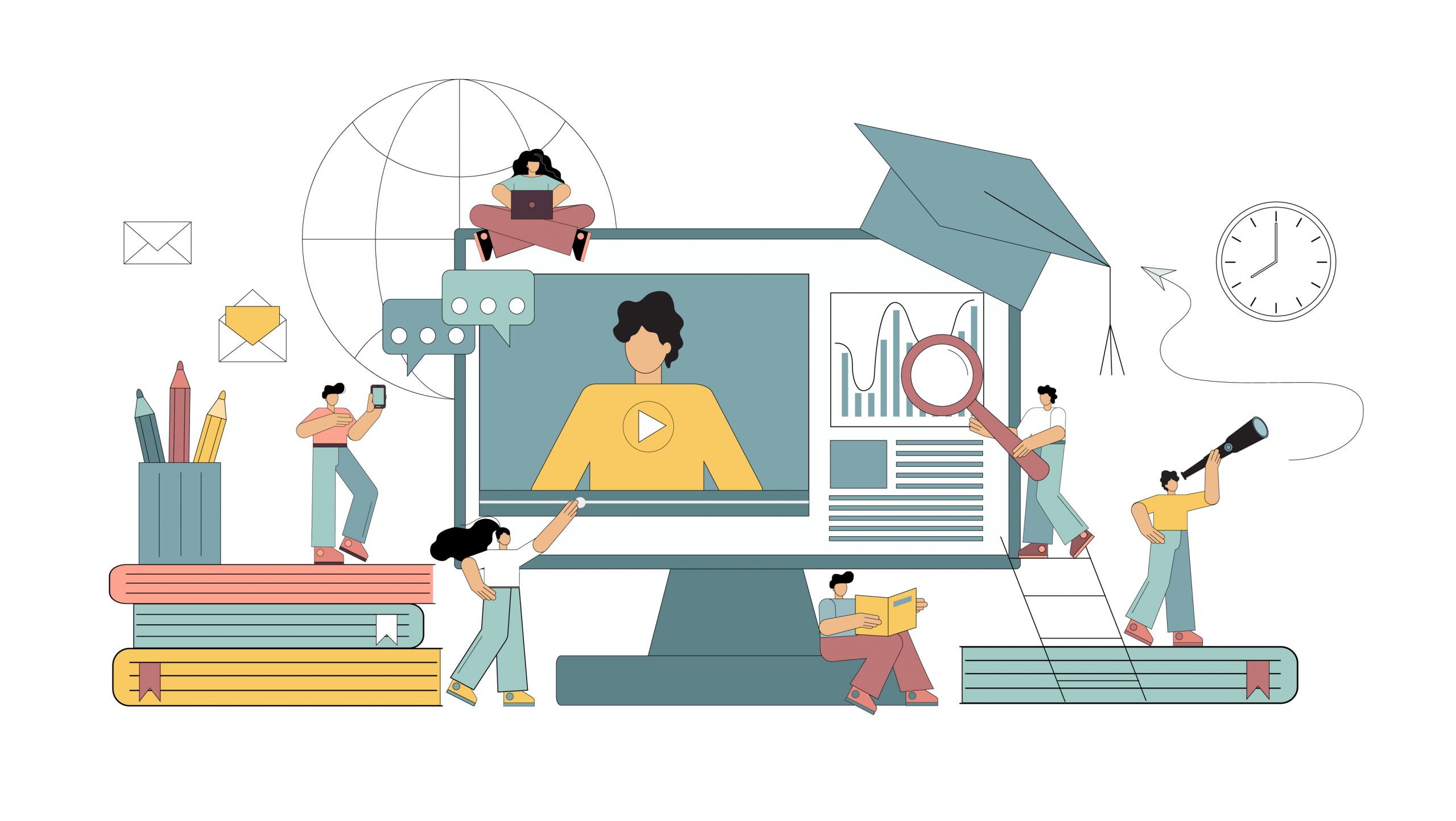Illustration of online teaching