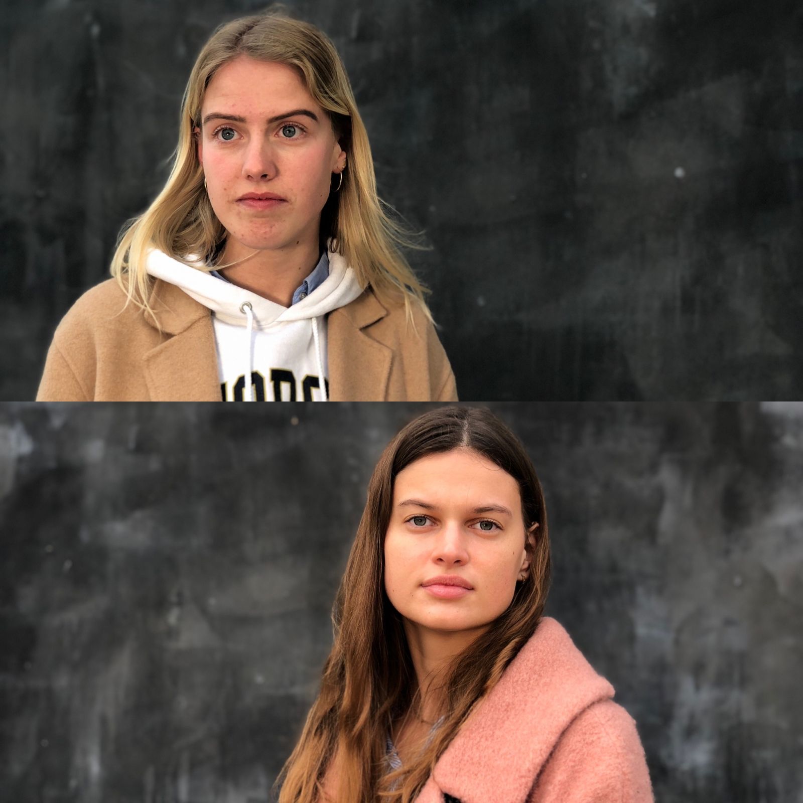 Two female students standing outside