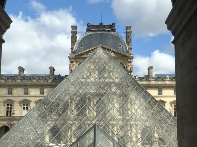 Outside Louvre in Paris