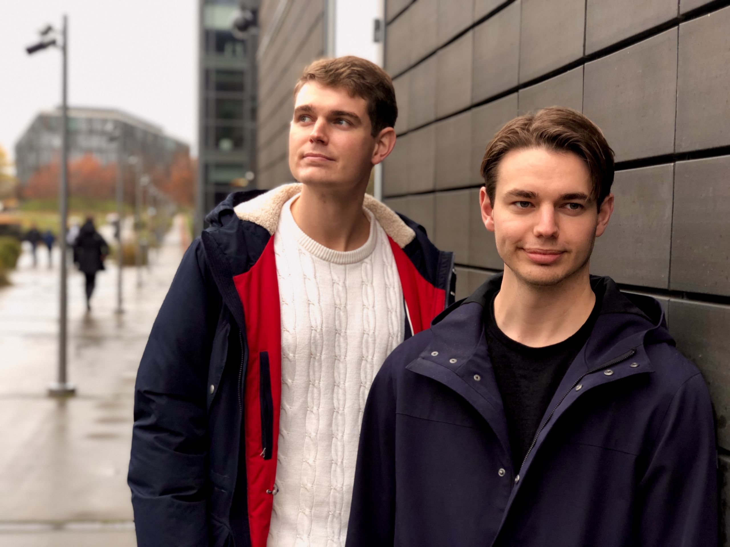 to young men outside CBS in Frederiksberg