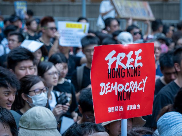 Protesters in Hong Kong
