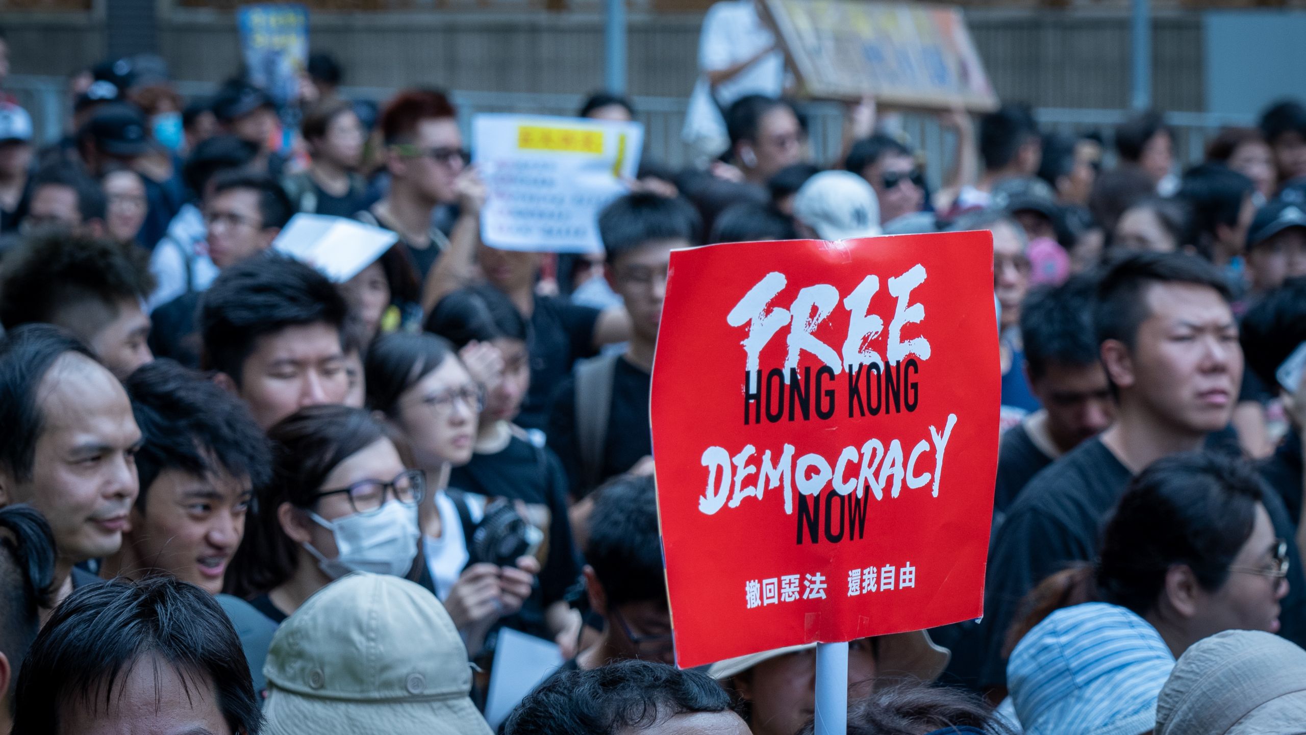 Protesters in Hong Kong