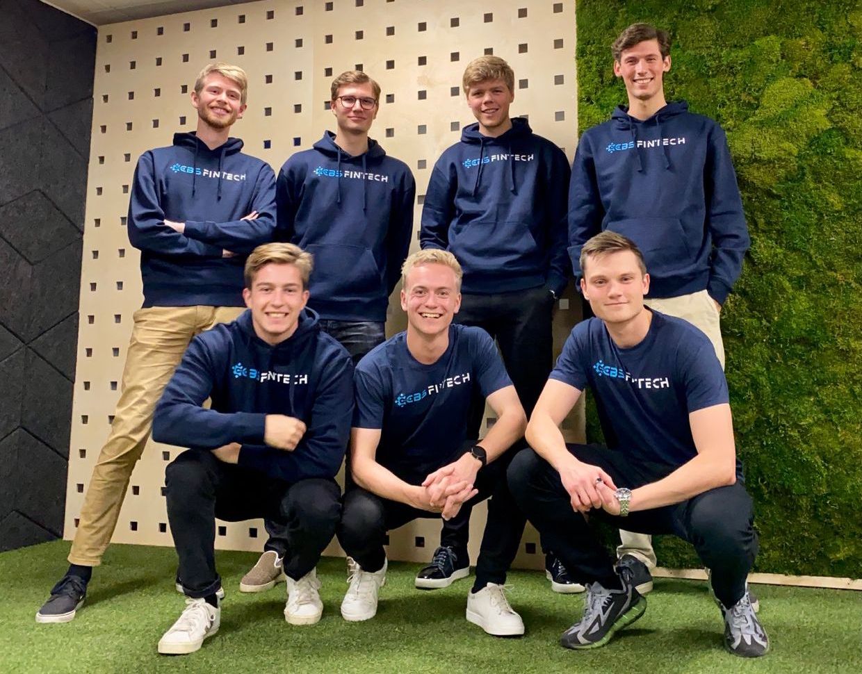 Group of guys in blue sweatshirts