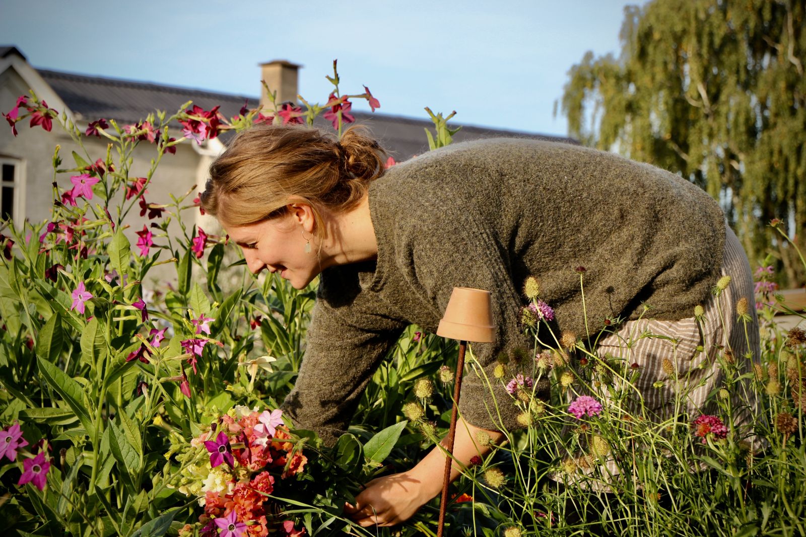 Woman and her flowers