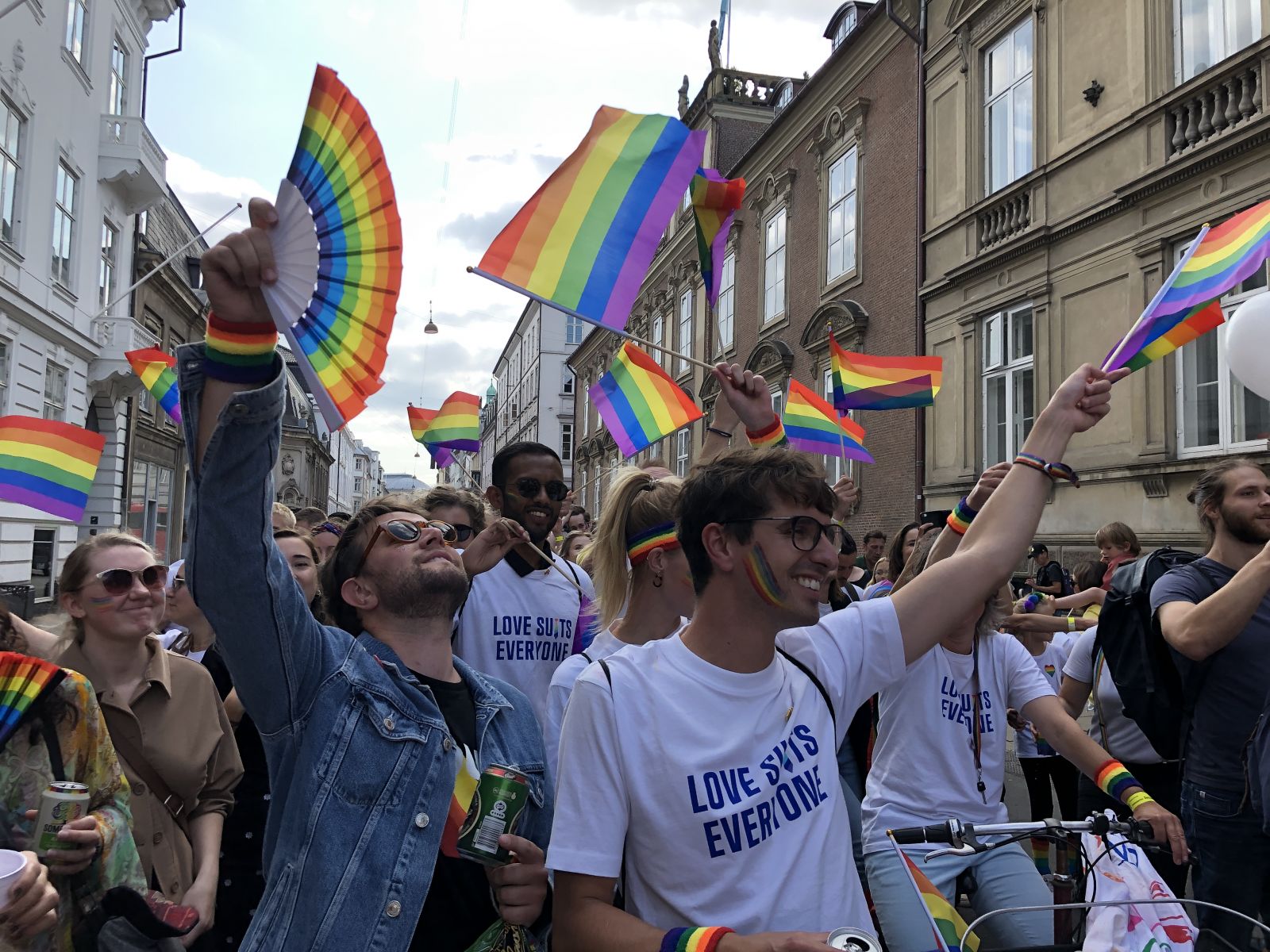 People in pride parade