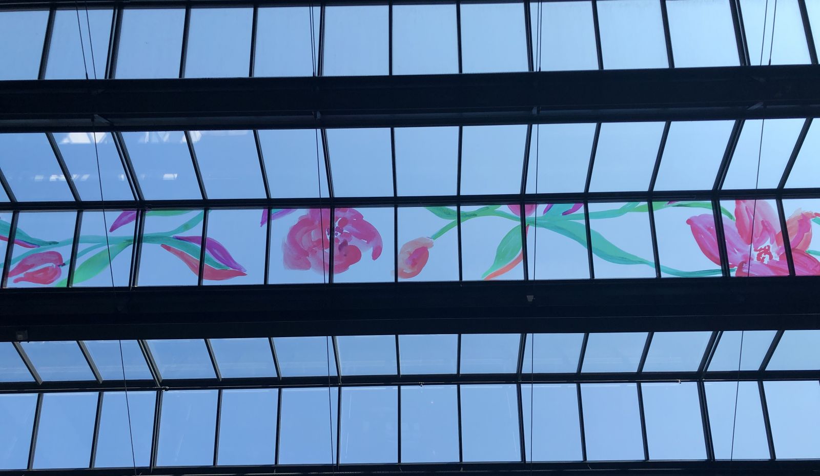 Window sticker with flowers