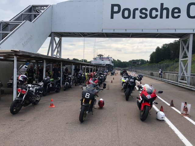 motorbikes in a line