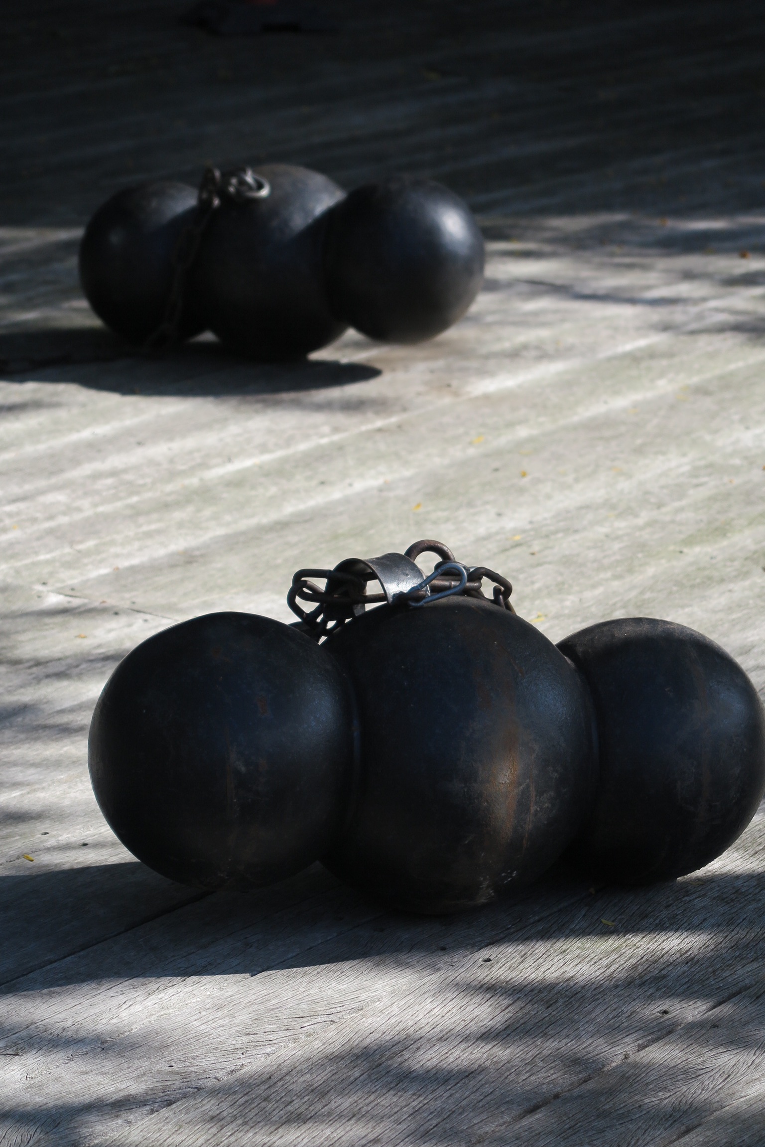 Iron sculpture in shade